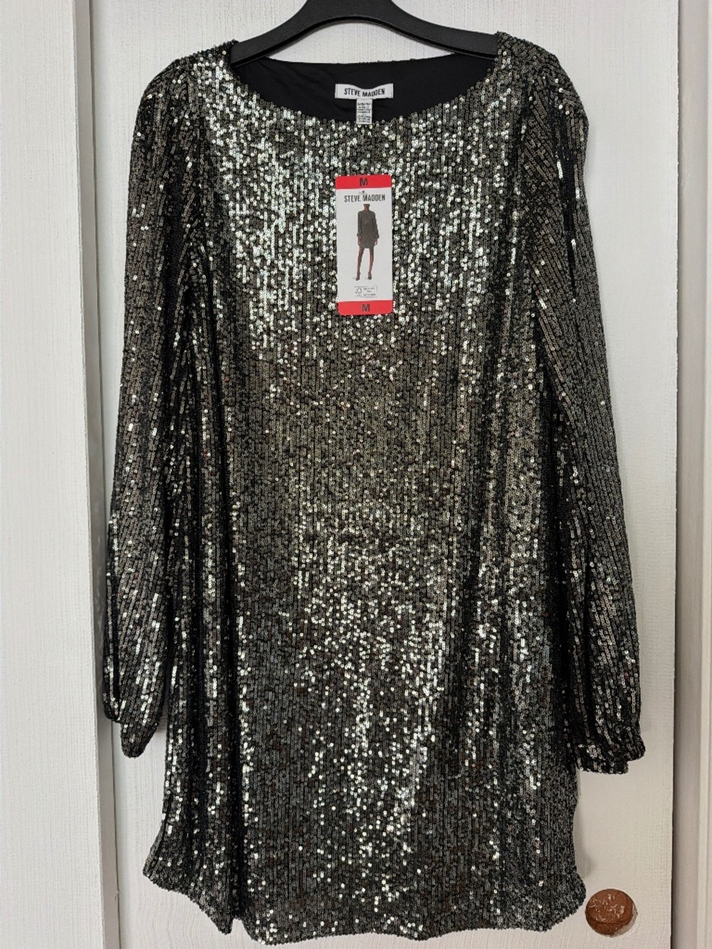 Steve Madden Sequin Long Sleeve Mini Dress – Size Medium – New With Tags